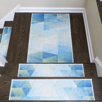 Sussexhome Sea Collection Cotton Heavy Duty Low Pile Area Rug , 2' X 3', Sea Blue - Image 2