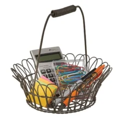 Park Designs Scalloped Wire Edge Basket With Handle