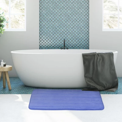 PiccoCasa Memory Foam Bathroom Rugs Non-Slip And U-shaped Toilet Mat 2 Pcs - Image 5