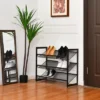 Costway 2-Tier3-Tier4-Tier Shoe Rack Adjustable To Flat Or Slant Shoe Organizer Holder Stand