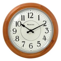12.5" Wood Wall Clock With Quiet Sweep Natural - Westclox
