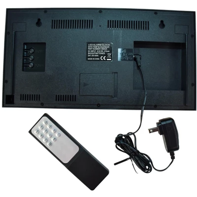 School Smart LED Wall Clock With Remote Control, 7 X 13 Inches, Red Digits - Image 4