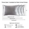 Satin Microfiber Pillowcases For Hair & Skin- Set Of 2 King Size Pillow Covers, Hidden Zippe By Hastings Home (Silver Gray)