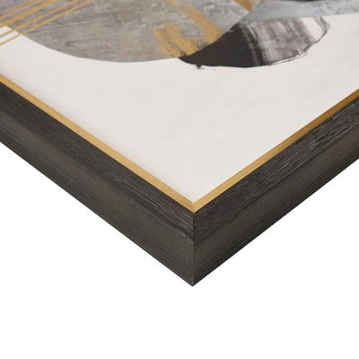Auric Beam Abstract Foil Framed Embellished Wall Canvas Gold/Black - Madison Park - Image 3