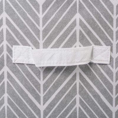 Set Of 4 11" X 11" X 11" Nonwoven Polyester Herringbone Square Storage Cube Gray - Design Imports