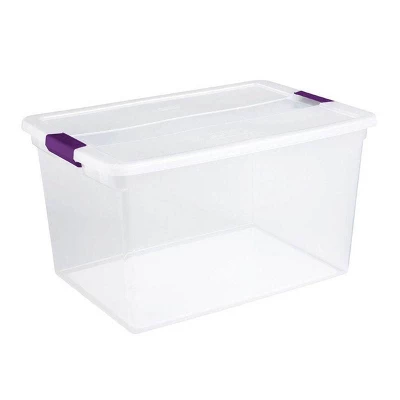 Sterilite 66 Quart Clear Plastic Latching Handle Storage Container Tote - Image 7