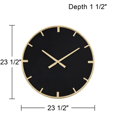River Parks Studio Canterbury Gold And Glossy Black 23 1/2" Round Wall Clock - Image 6