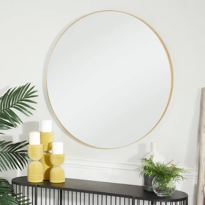 Contemporary Wood Round Wall Mirror - Olivia & May