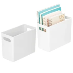 MDesign Plastic Stackable Home Office Storage Organizer