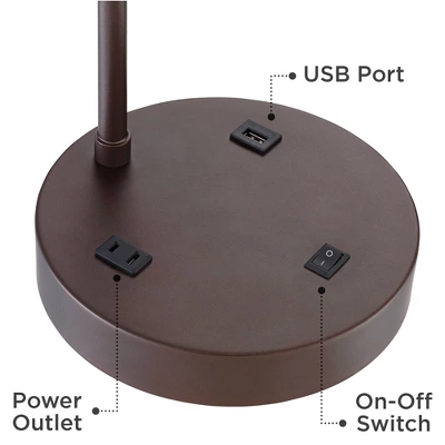 360 Lighting Colby Bronze USB Desk Lamps Set Of 2 With Smart Socket - Image 4