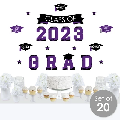 Big Dot Of Happiness Purple Class Of 2023 Graduation Party Wall Decals Set Of 20