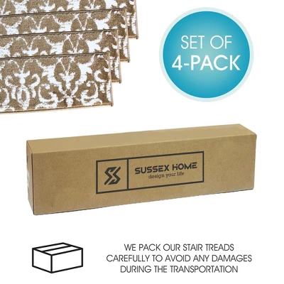 Sussexhome Floral Collection Anti-Slip Carpet Stair Treads, 9" X 28" - Image 7