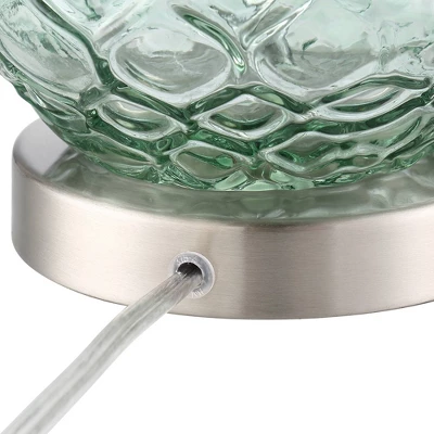 360 Lighting Julia 26 3/8" Tall Modern Coastal Table Lamps Set Of 2 Seafoam Green Glass Living Room Bedroom Bedside Nightstand House Off-White Shade - Image 5