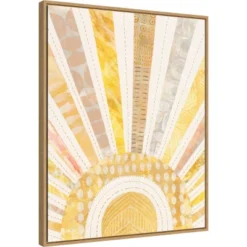 22" X 28" Boho Sunshine I By Courtney Prahl Framed Canvas Wall Art Light Brown - Amanti Art