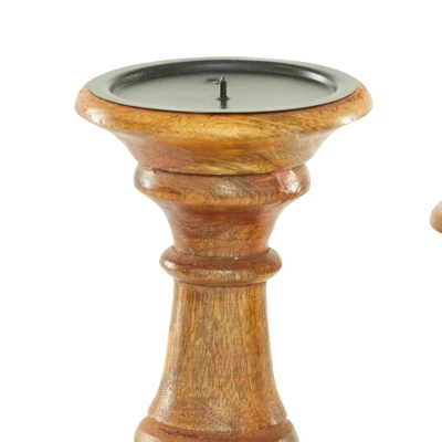 Set Of 3 Rustic Pillar Candle Holder - Olivia & May - Image 6