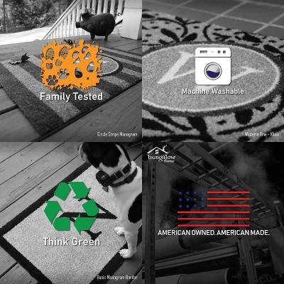 2'x3' ColorStar Prairie Grid Door Mat Black - Bungalow Flooring - Image 6