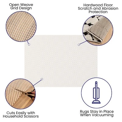 Emma And Oliver Non-Slip Rug Pad For Hard Surfaces-Trimmable Anti-Skid Grip Rug Pad - Image 4