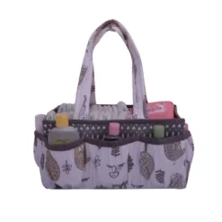 Bacati - Owls Gray/Beige Neutral Cotton Nursery Storage Caddy