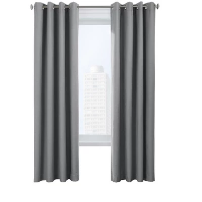 Thermaplus Ventura Blackout Grommet Curtain Panel Pair Frame Your Windows With Subtle Slub Textured Motif Each 78" X 84" Dark
