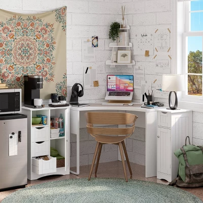 Amery Collection Corner Ladder Wall Shelf White - RiverRidge Home - Image 7