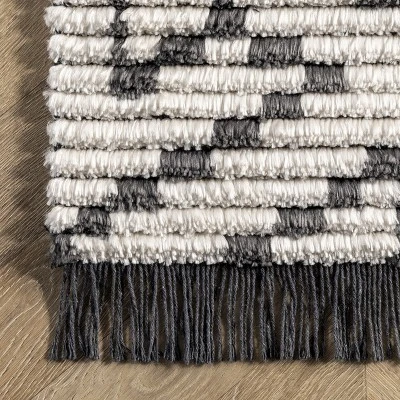 NuLOOM Alyson Modern Abstract Soft Shag Fringe Area Rug - Image 2