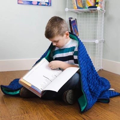 Bouncy Bands 7lb Weighted Sensory Blanket - Blue & Green - Image 3