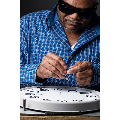 16.5" Contemporary Extra Large High Contrast Decorative Wall Clock Black - The Chicago Lighthouse - Image 3