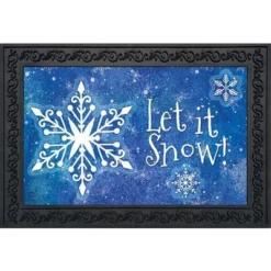 Snowflakes Winter Doormat Let It Snow Indoor Outdoor 30" X 18" Briarwood Lane