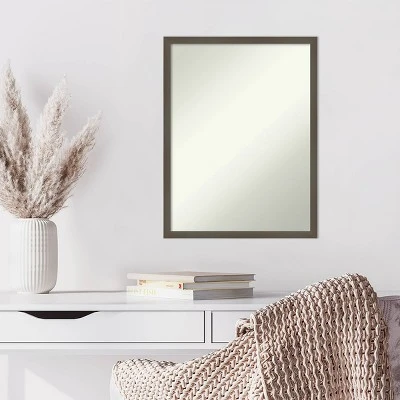 20" X 26" Non-Beveled Svelte Clay Gray Wood Wall Mirror - Amanti Art - Image 5