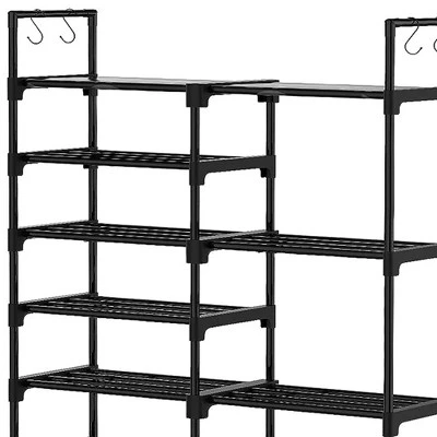 WOWLIVE 9-Tier Large Stackable Metal Shoe Rack Shelf Storage Tower Unit Cabinet Organizer For Closets, Fits 30 To 35 Pairs, Black - Image 2
