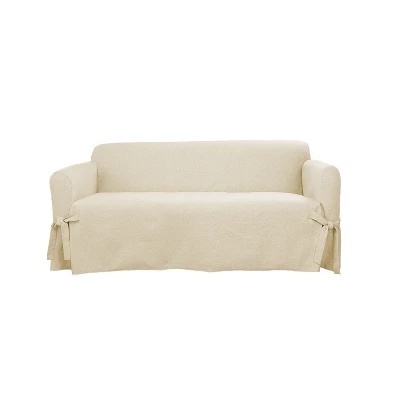 Farmhouse Basketweave Loveseat Slipcover - Sure Fit - Image 5