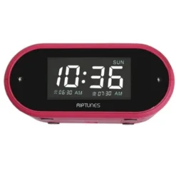 Riptunes 3-In-1 Vibrating Alarm Clock With Bed Shaker - Pink