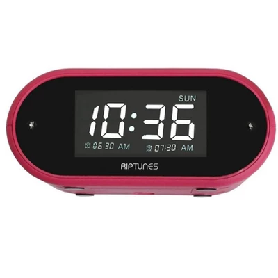 Riptunes 3-In-1 Vibrating Alarm Clock With Bed Shaker - Pink