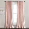 Home Boutique Prima Velvet Solid Light Filtering Back Tab/Rod Pocket Window Curtain Panels Blush 54x84 Set