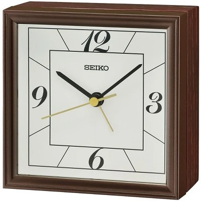 Seiko 4" Seihokei Bedside Alarm - Brown - Image 5