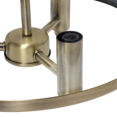 3-Light 13" Industrial Farmhouse Glass/Metallic Accented Semi-flushmount Ceiling Light - Lalia Home - Image 9