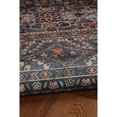 Washable Grant Rug Teal/Ivory - Linon - Image 3