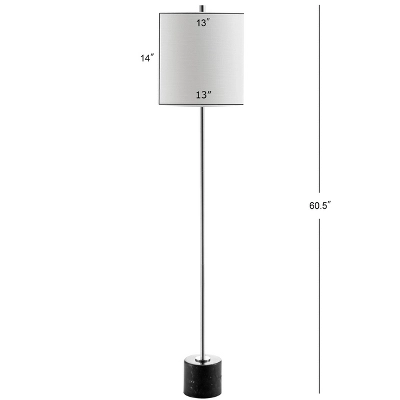 60.5" Marble/Metal Levitt Floor Lamp (Includes LED Light Bulb) Silver - JONATHAN Y - Image 3