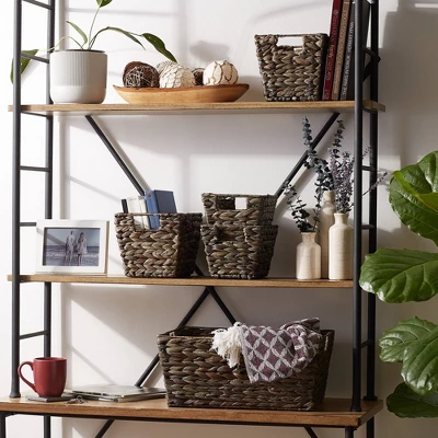 Design Imports Set Of 5 Gray Wash Hyacinth Baskets - Image 7