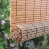 72" X 72" Outdoor Oval Vinyl Cord-Free PVC Rollup Blinds Woodgrain - Radiance