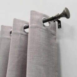 28"x48" Drapery Single Rod Set Finials Modern Pewter Trumpet - Lumi Home Furnishings