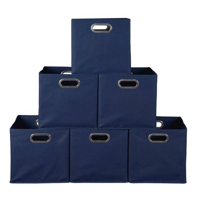 Niche Cubo 6pk Foldable Fabric Storage Bin With Label Holder Blue - Image 3