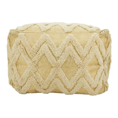 Saro Lifestyle Tufted Pouf With Foil Print Design - Image 3
