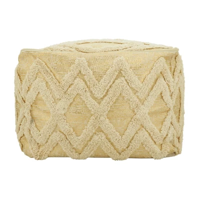 Saro Lifestyle Tufted Pouf With Foil Print Design - Image 2