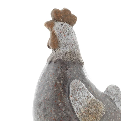 13" X 8" Magnesium Oxide Country Polystone Chicken Garden Sculpture Gray - Olivia & May - Image 2