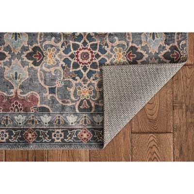 Washable Grant Rug Teal/Ivory - Linon - Image 2