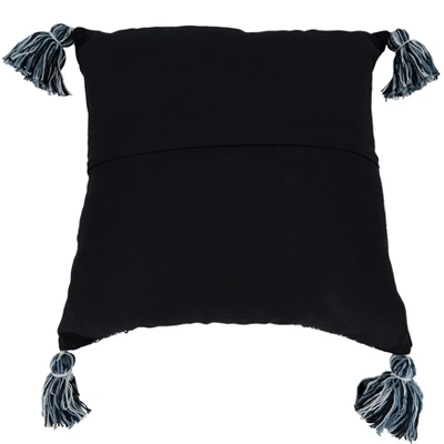 Saro Lifestyle Woven Decorative Pillow Cover, Navy Blue, 22"