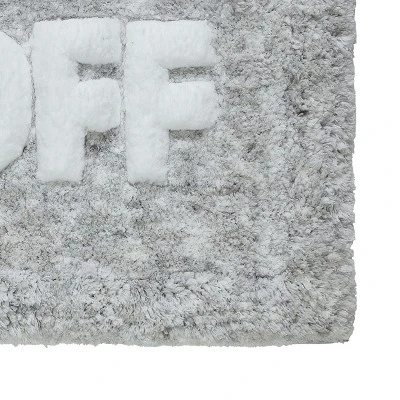 Kate Aurora Dorm Basics "Take It Off" Gray Typography Soft Tufted Oversized Bath Rug Runner - 2'x5' - Image 2