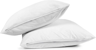 Linen Classique 320TC - Zippered Pillow Protector - White - Image 2