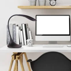 15.4" Desk Table Lamp (Includes LED Light Bulb) Black - Cresswell Lighting